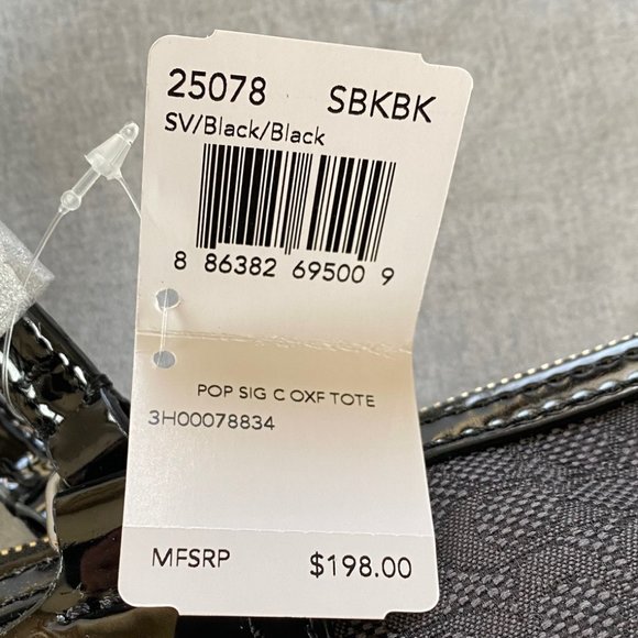 Coach Black Signature Poppy Oxford Tote - Picture 6 of 8